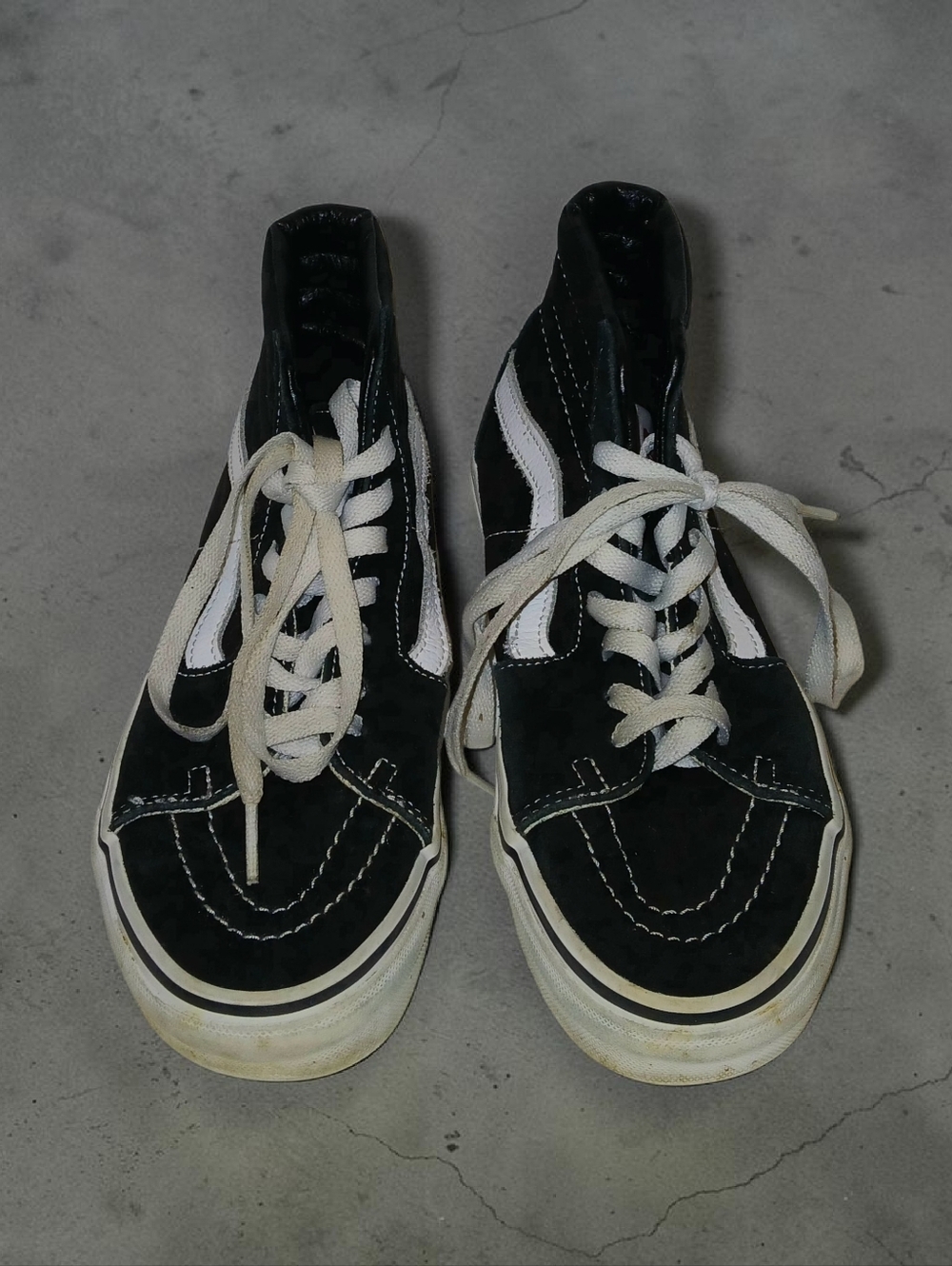 Vans Unisex Black and White High-Top Skater Fashion Sneakers Women Size 6.5